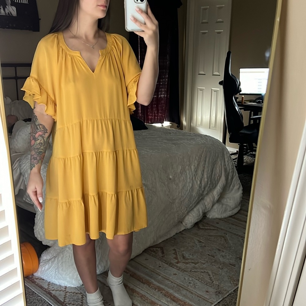 Yellow Ruffle Dress
